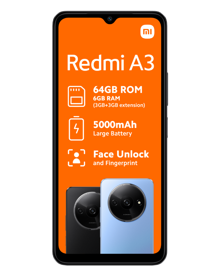 Redmi A3 64GB Dual Sim Blue Cellphone Edgars