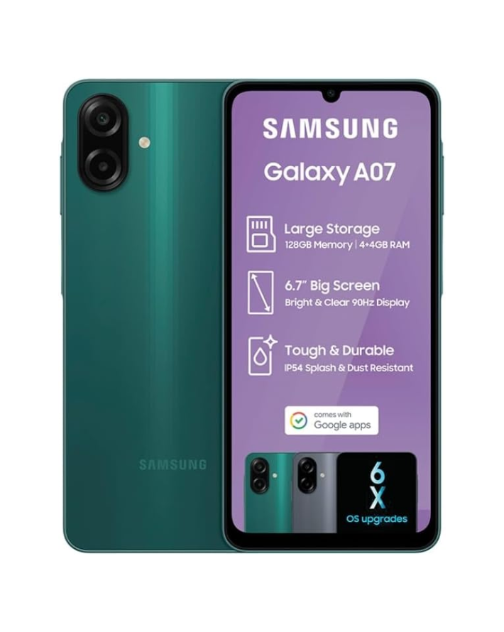 SAMSUNG Galaxy A07 4GB/128GB SIMフリー Galaxy A07 4GB + 128GB Dual Sim Cellphone - Green – Edgars