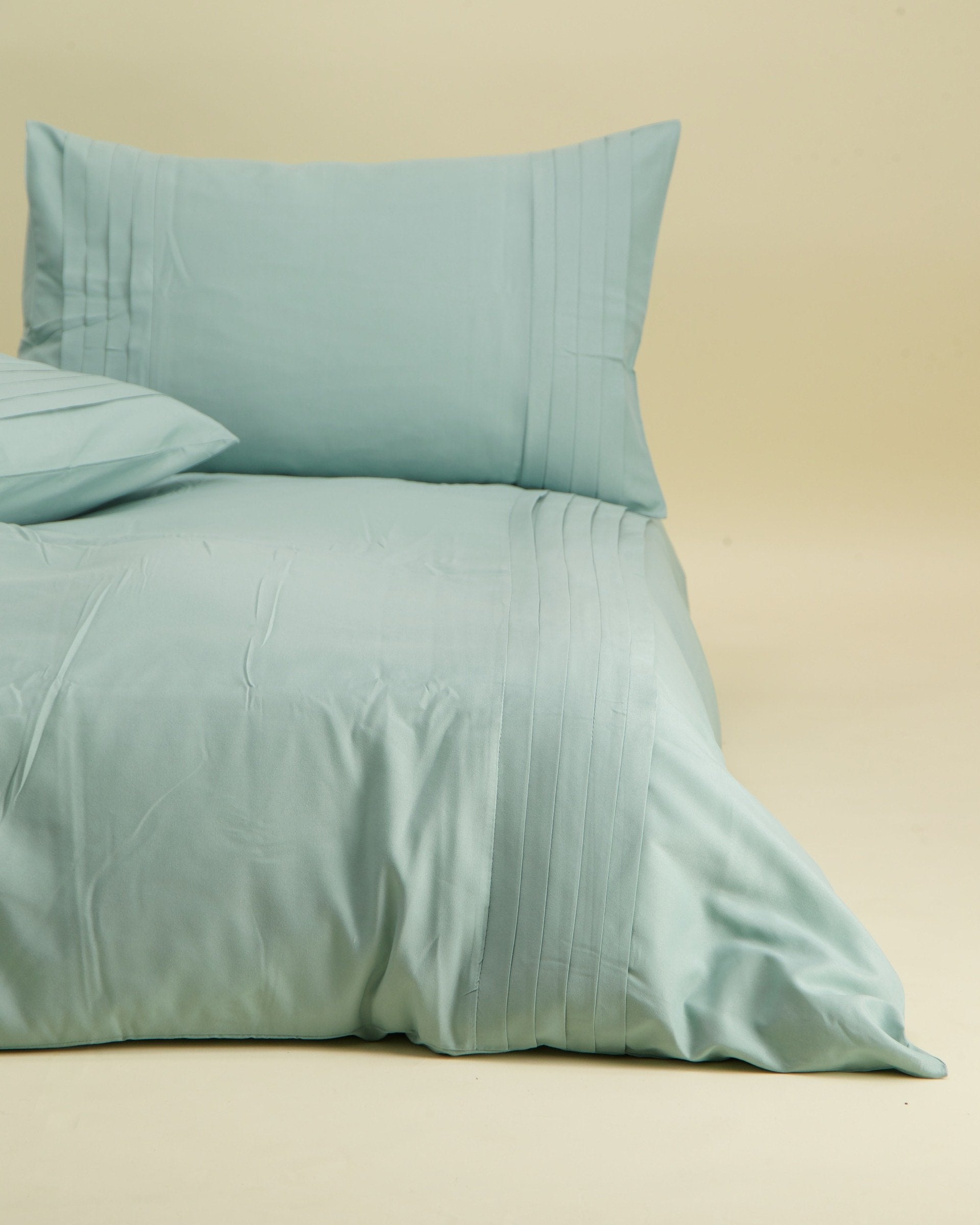 Pleated Border Super Soft Duvet Set Seafoam Edgars
