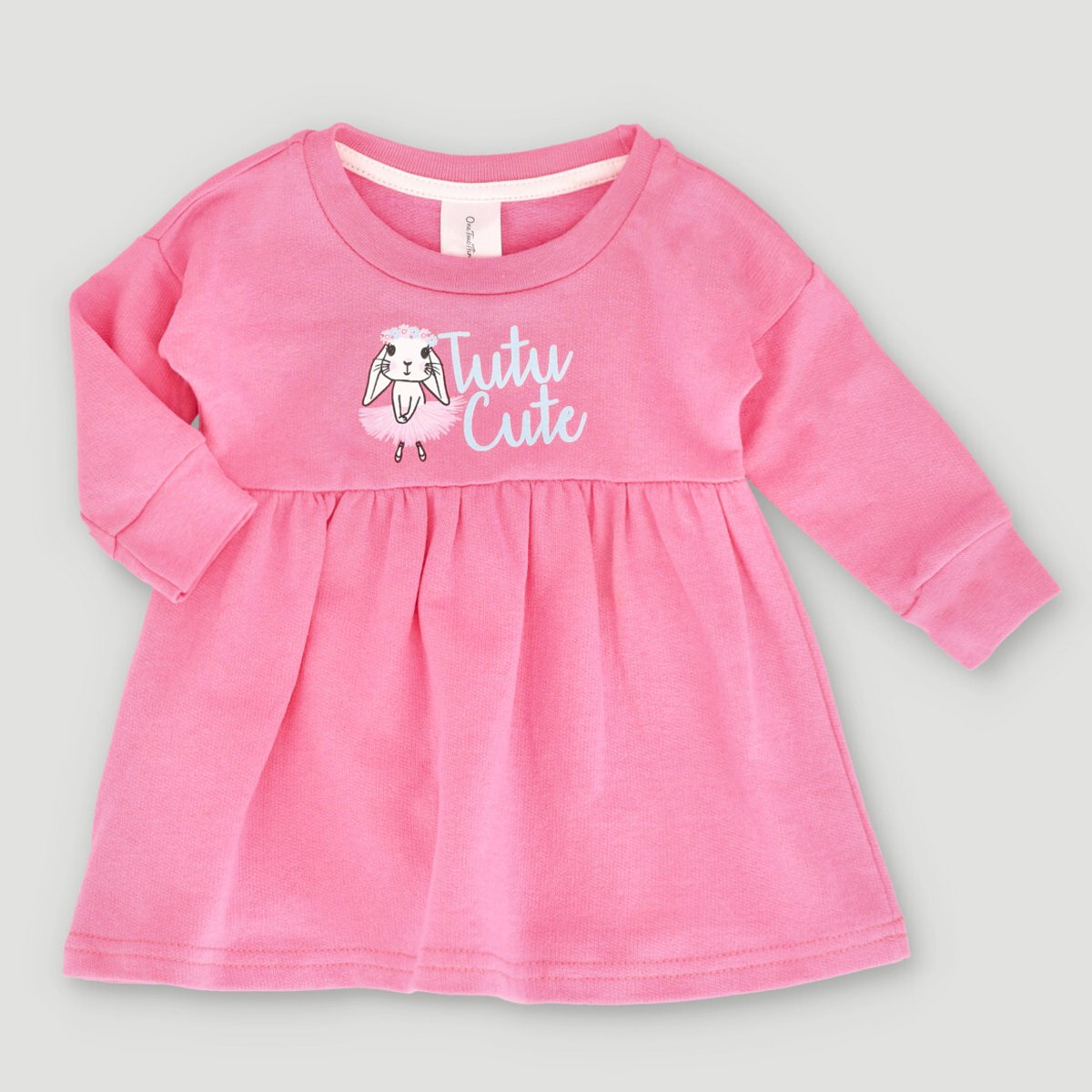 Eagle Printed Mid-Season Terry Stuff Dress For Baby Boy In Pink Color main image 1