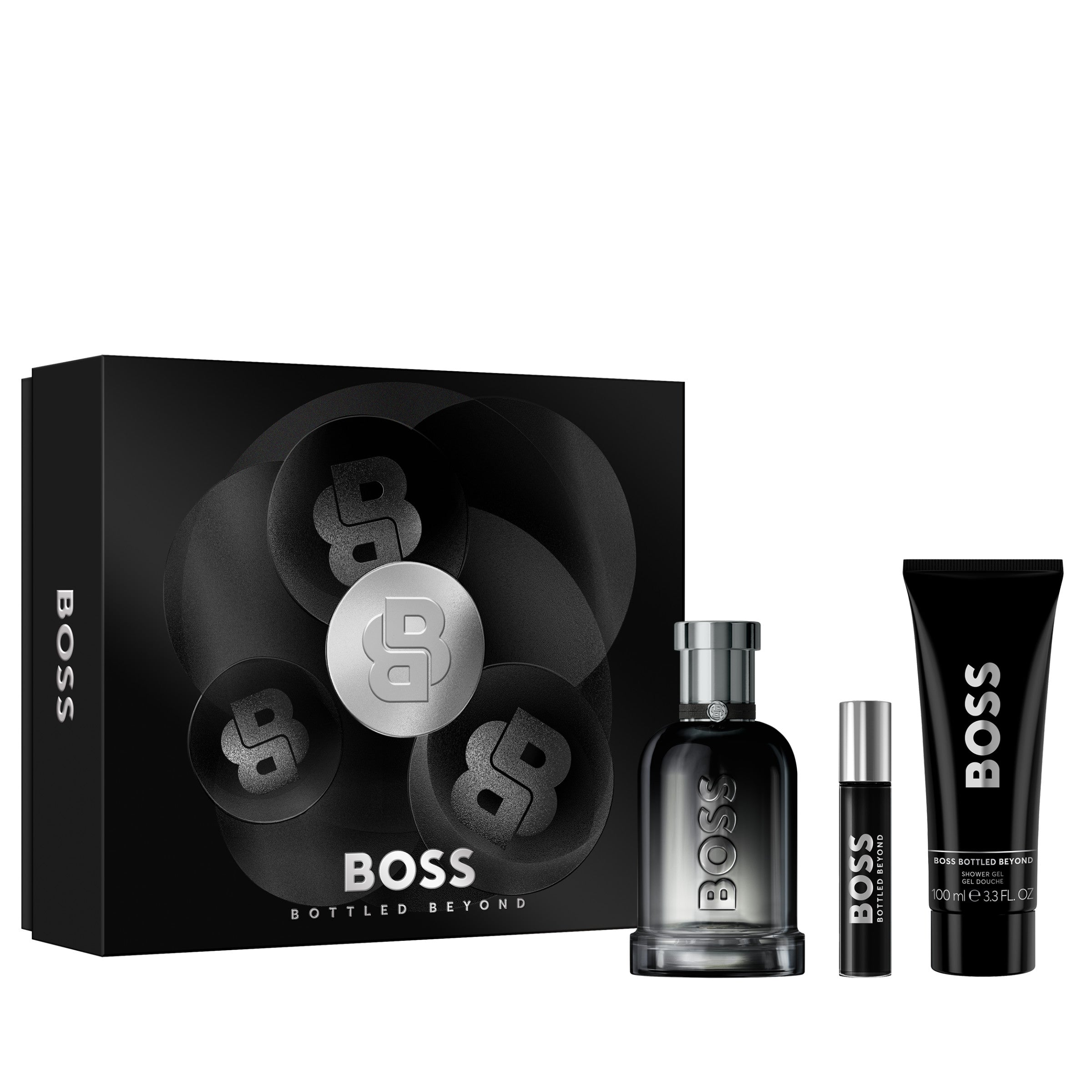 BOSS BOTTLED BEYOND 香水&シャワージェルギフトセット Mens BOSS Bottled Beyond Eau de Parfum and Shower Gel for Men Trio