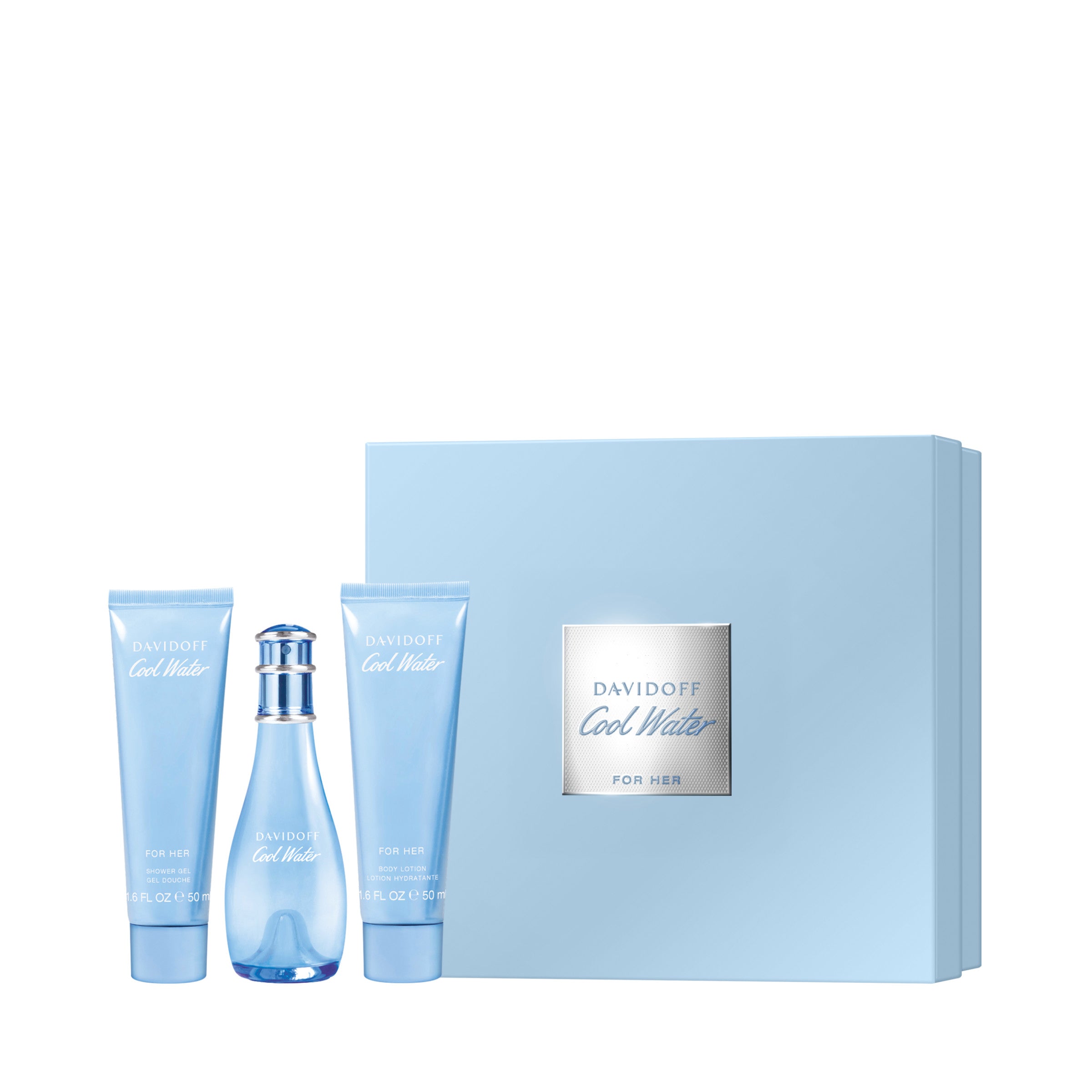 Ladies Davidoff Cool Water Eau de Toilette for Women Trio Gift Set