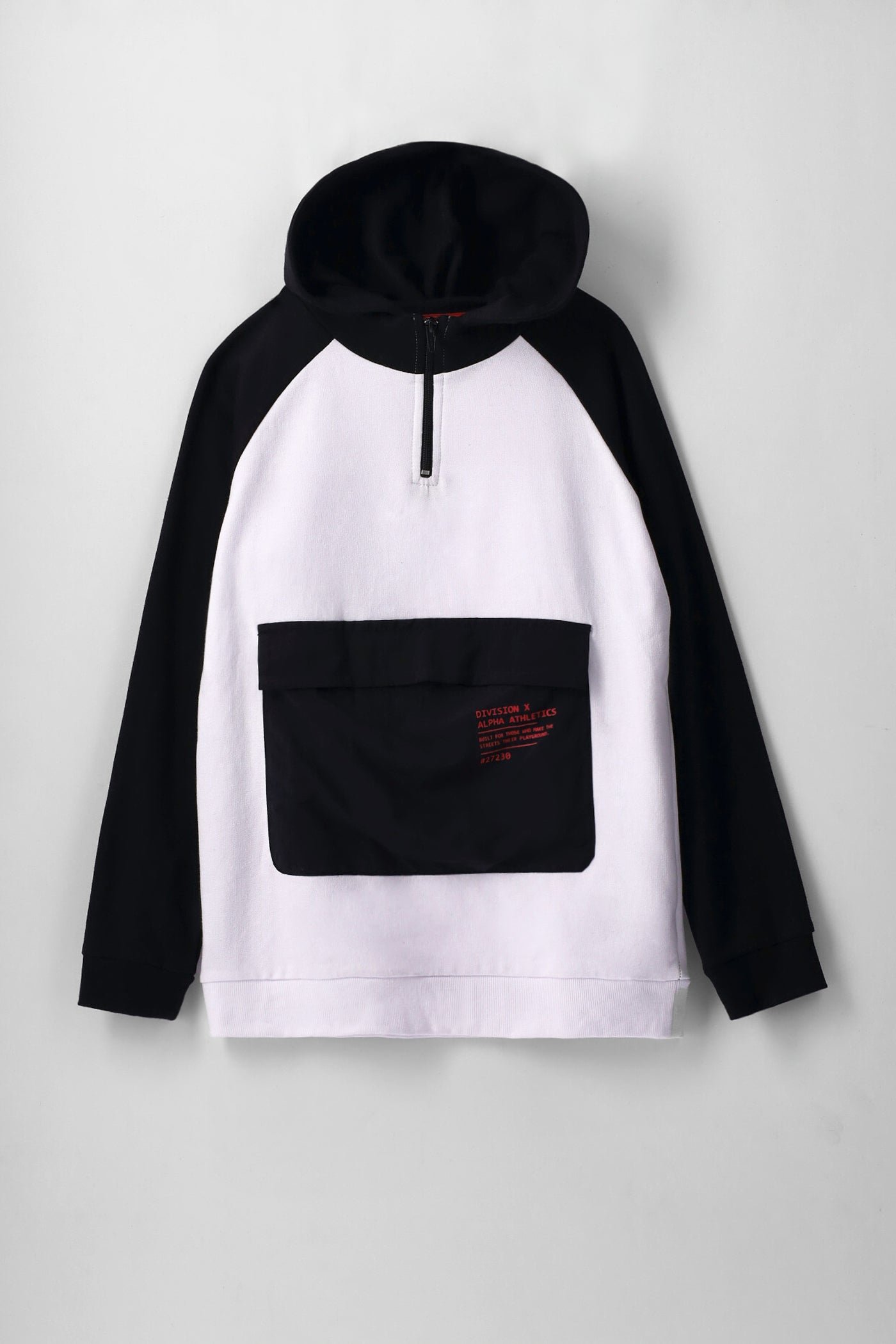 Boys Boys Quarter Zip Pocket Hoody - Black/White – Edgars