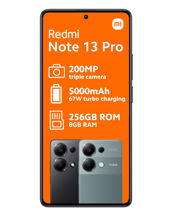 Redmi Note 13 Pro 256GB Dual Sim Black Cellphone – Edgars Redmi Note 13 Pro 256GB Dual Sim Black Cellphone – Edgars