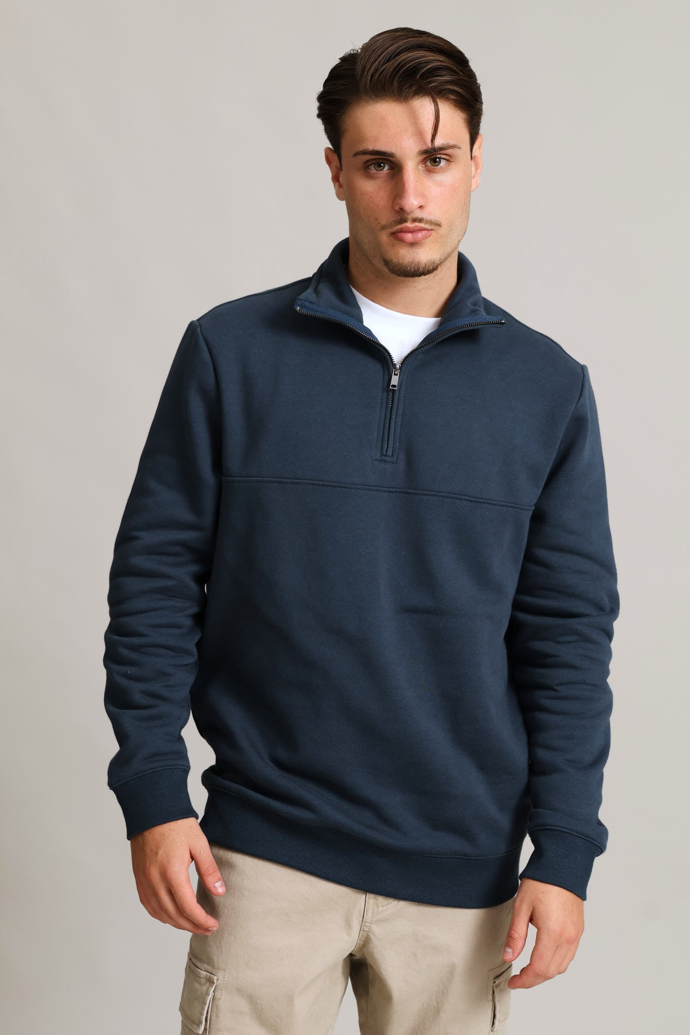 Mens 1/4 Zip Fleece Sweat - Petrol – Edgars