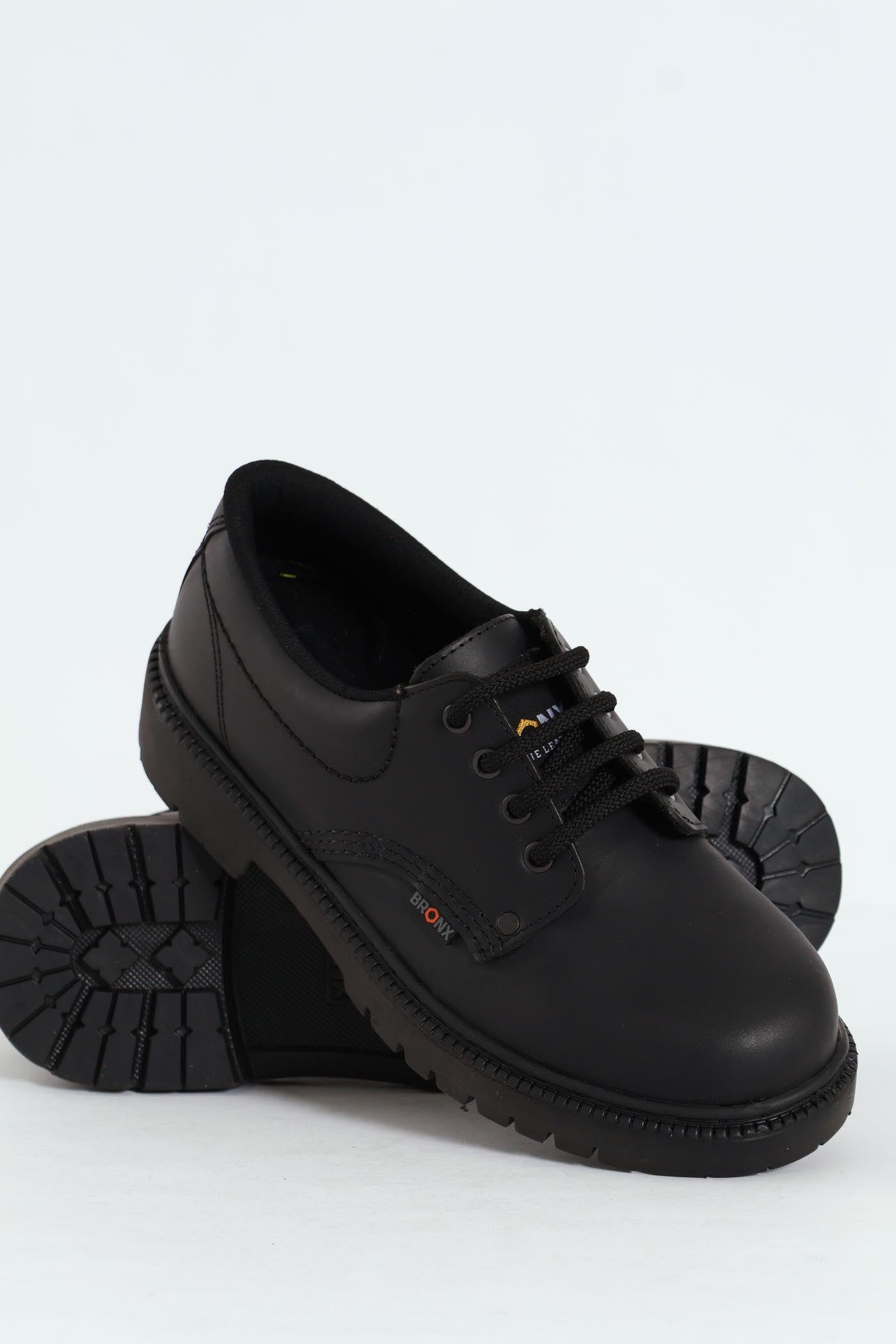 Black Lace Bronx Lace Up Shoes Mens Orlando M4 Leather Lace Up