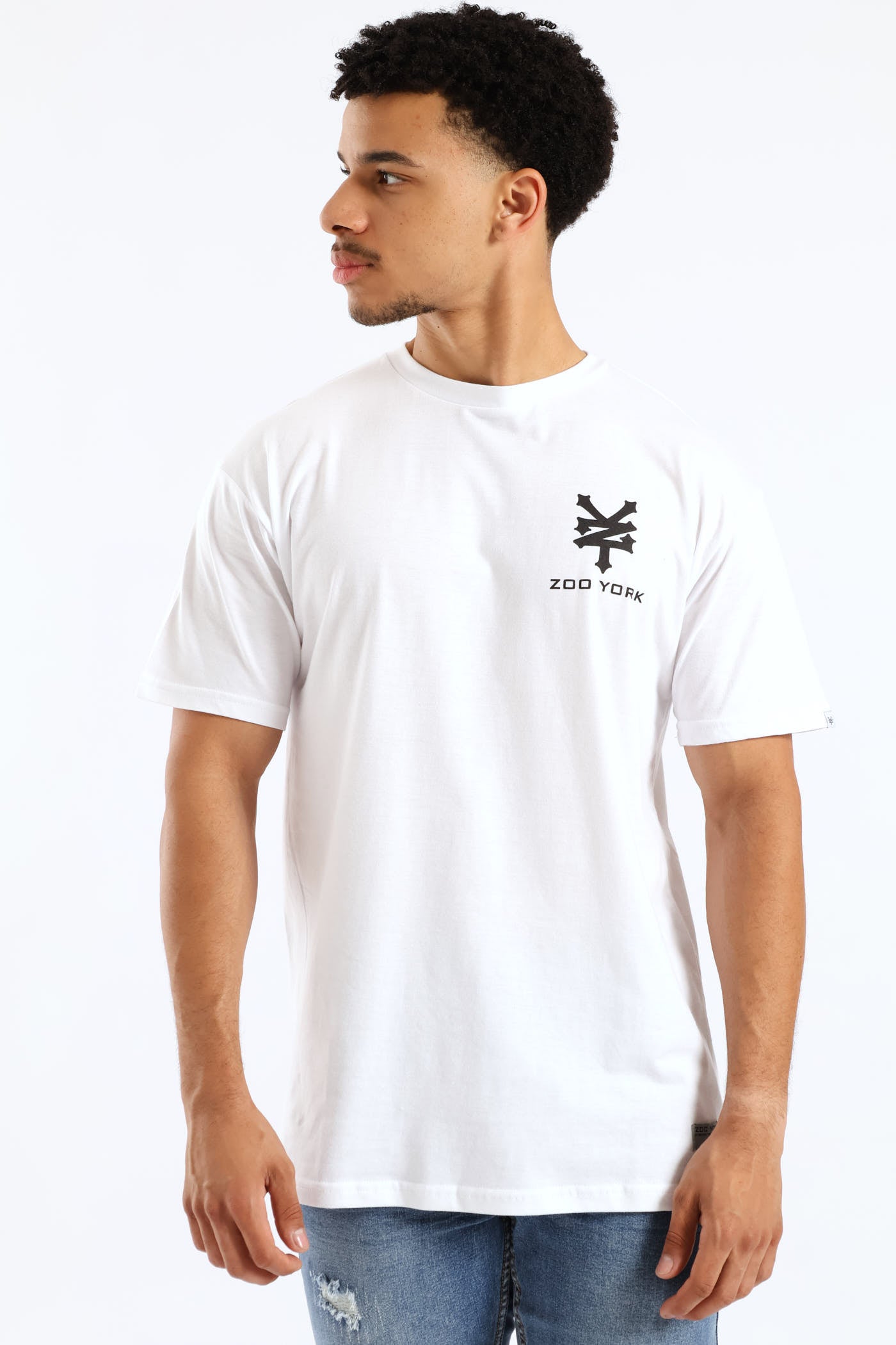 Mens Back Print Logo Tee - White – Edgars