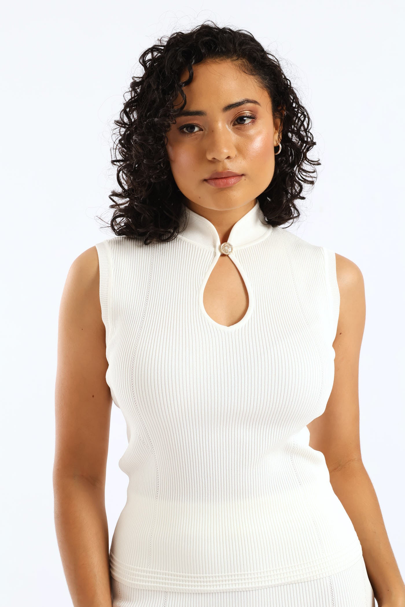 Ladies Malia Mock Neck Sleeveless Sweater - Cream – Edgars