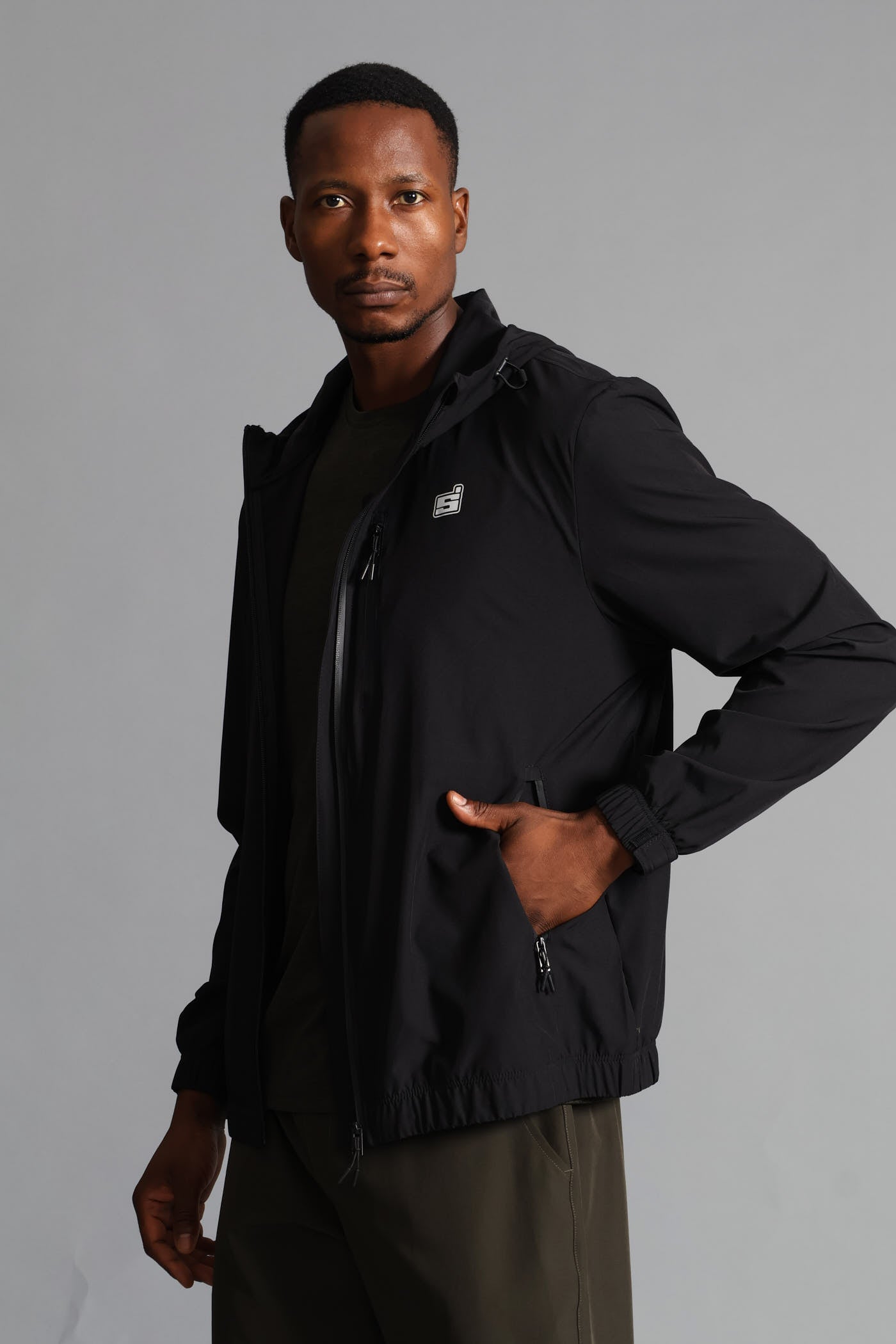 Mens S ACTIVE Zip Through Jacket - Black – Edgars
