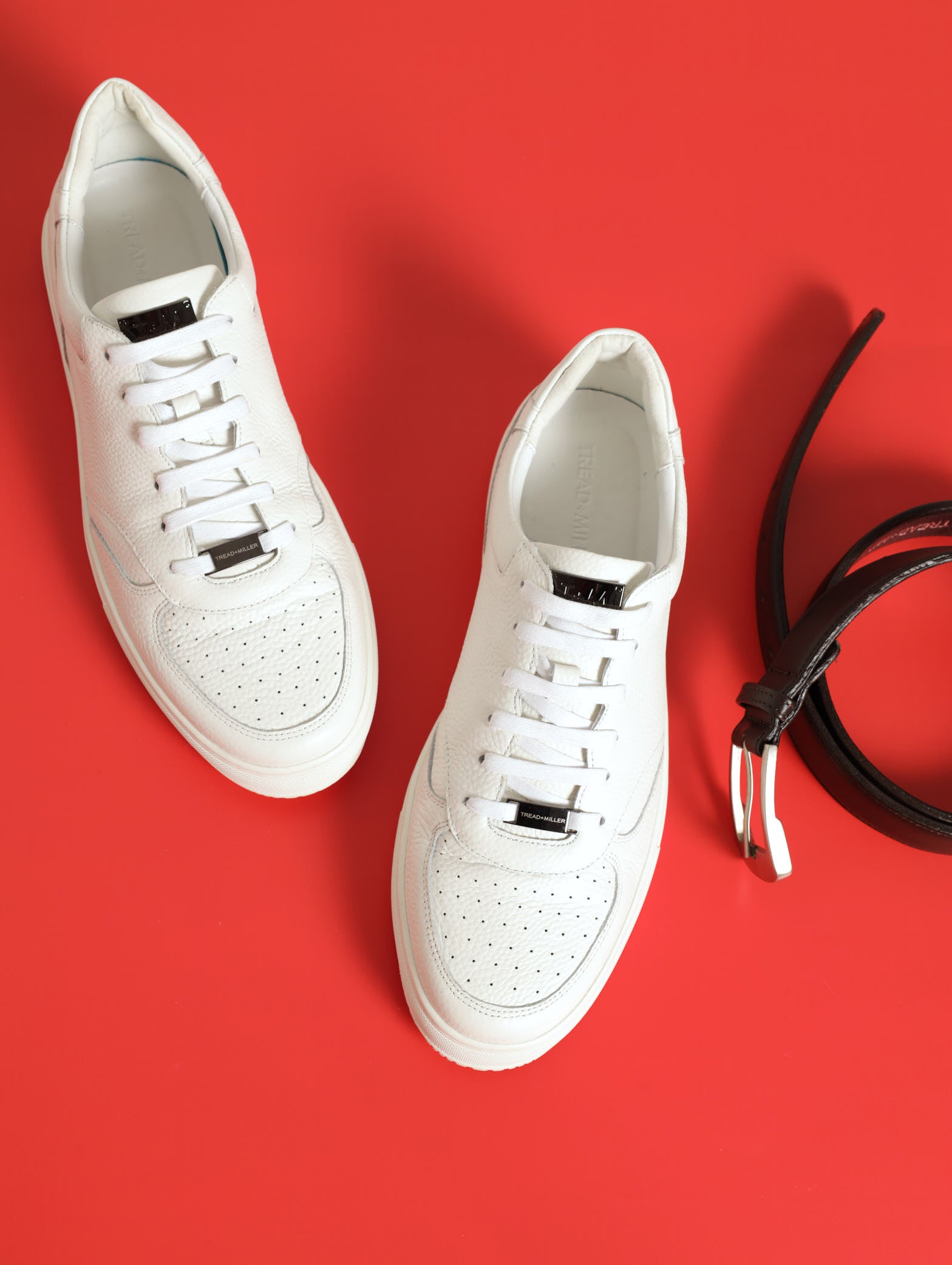 Mens Leather Court Sneaker White