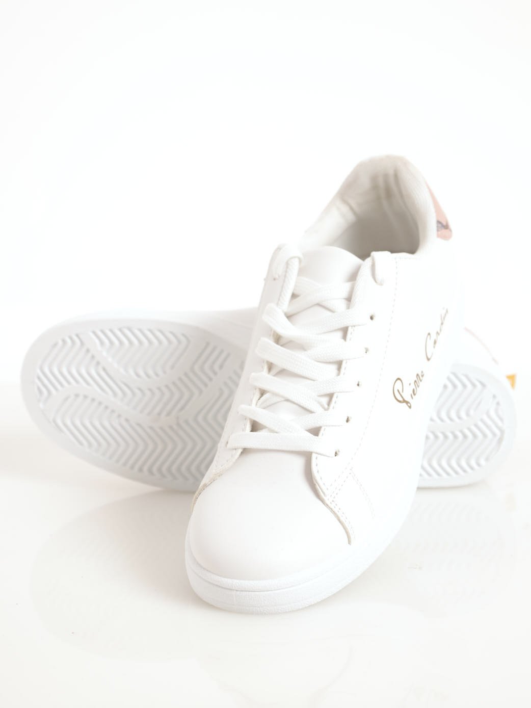 Ladies Ladies PU Lace-Up Sneaker White