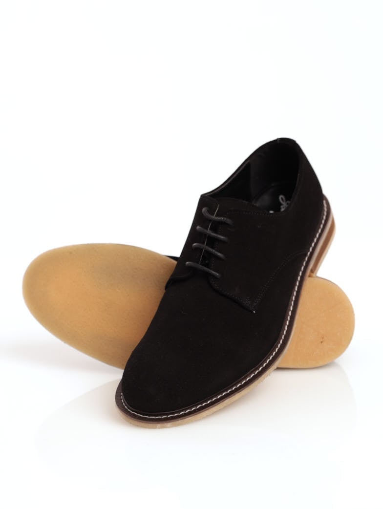Mens Men's Suede Lace-Up Derby Shoe Black – Edgars
