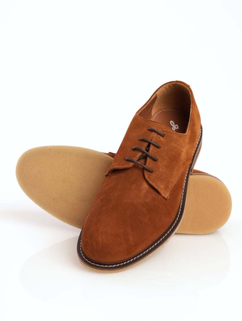 Mens Men's Suede Lace-Up Derby Shoe Tan – Edgars