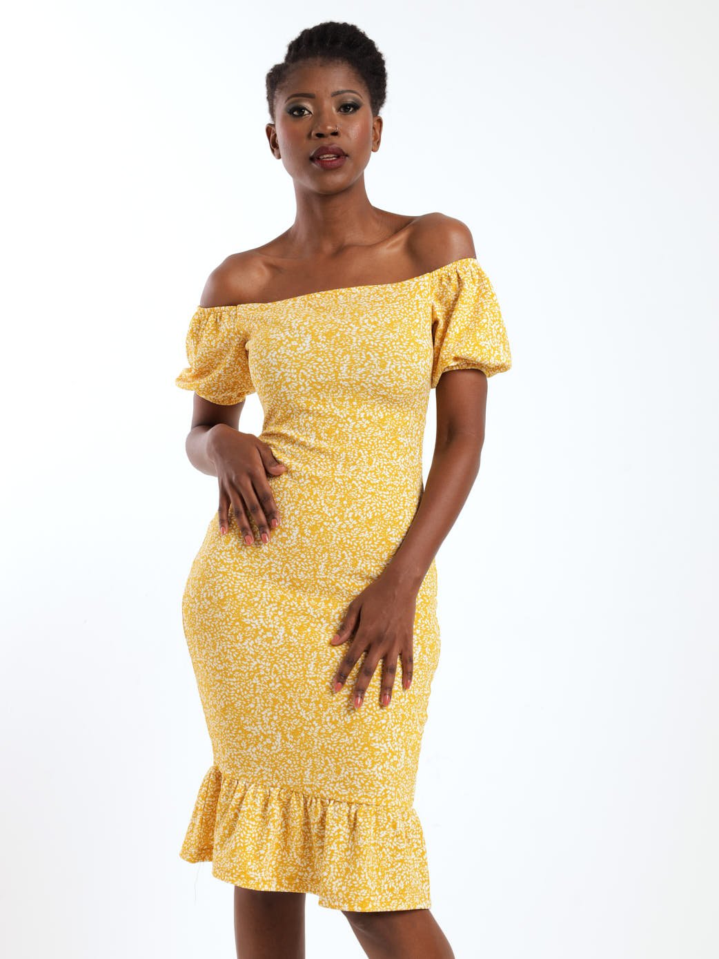 Yellow Floral Dress Mustard Yellow Ruffle Dress Ladies Ladies