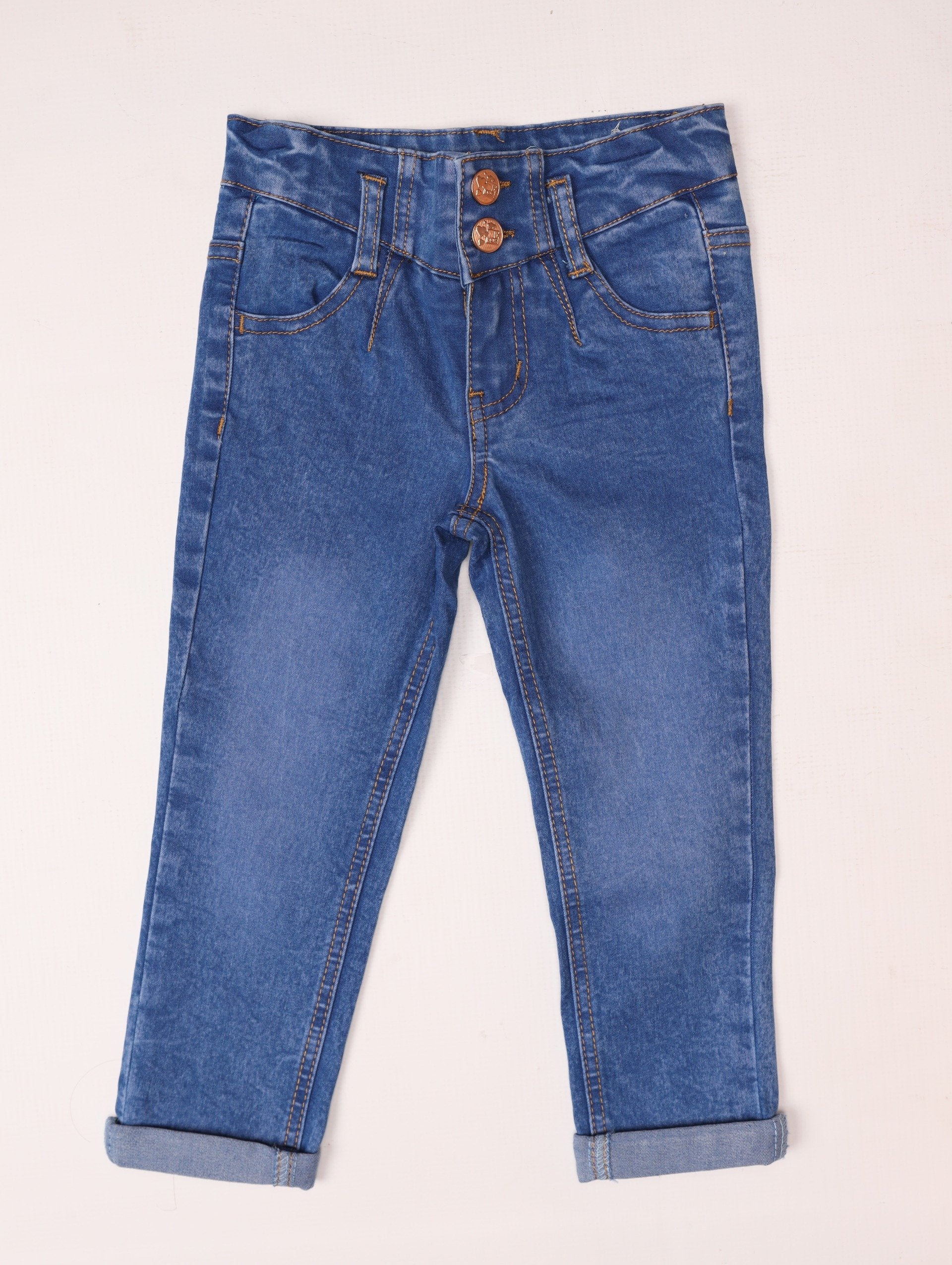 Girls Mid Blue Denim Jeans