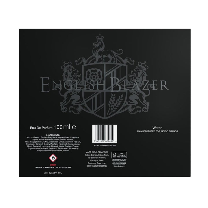 ENGISH BLAZER BLACK EAU DE PARFUM 100ML & WATCH