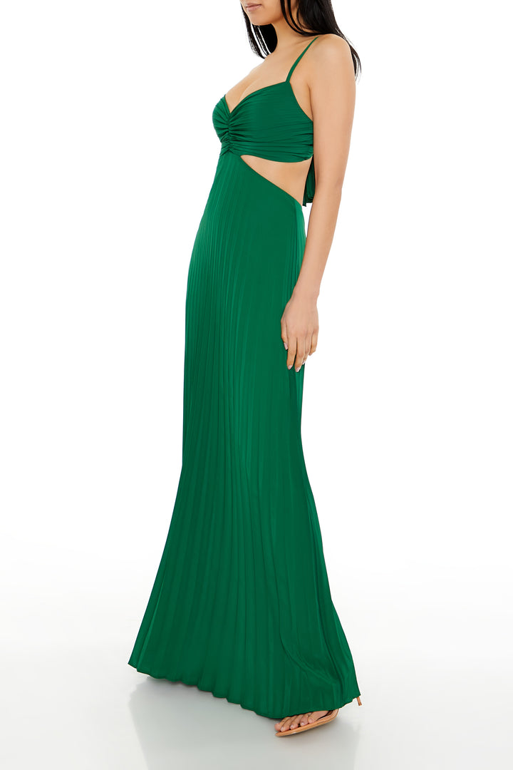 Spaghetti Strap Maxi Dress - Green