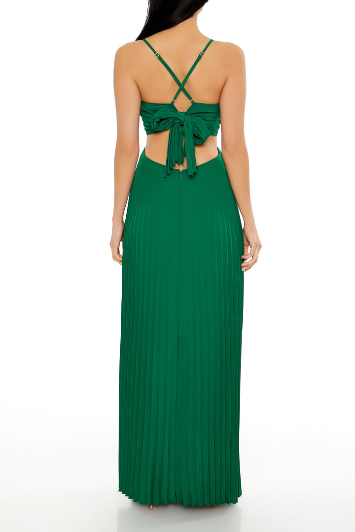 Spaghetti Strap Maxi Dress - Green