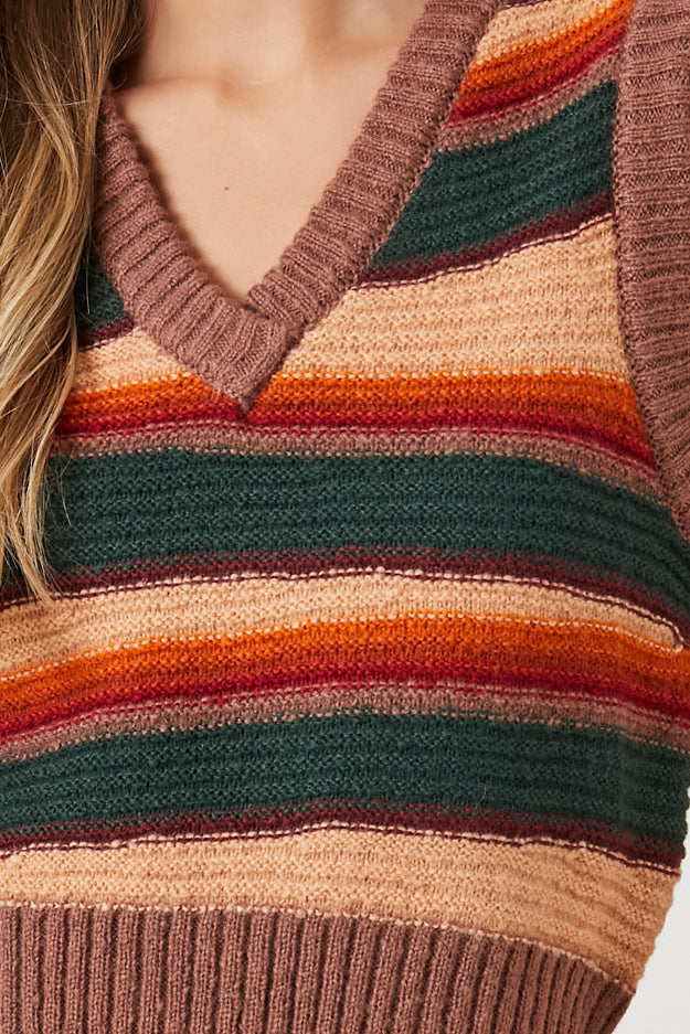 Striped Sweater Vest - Multi
