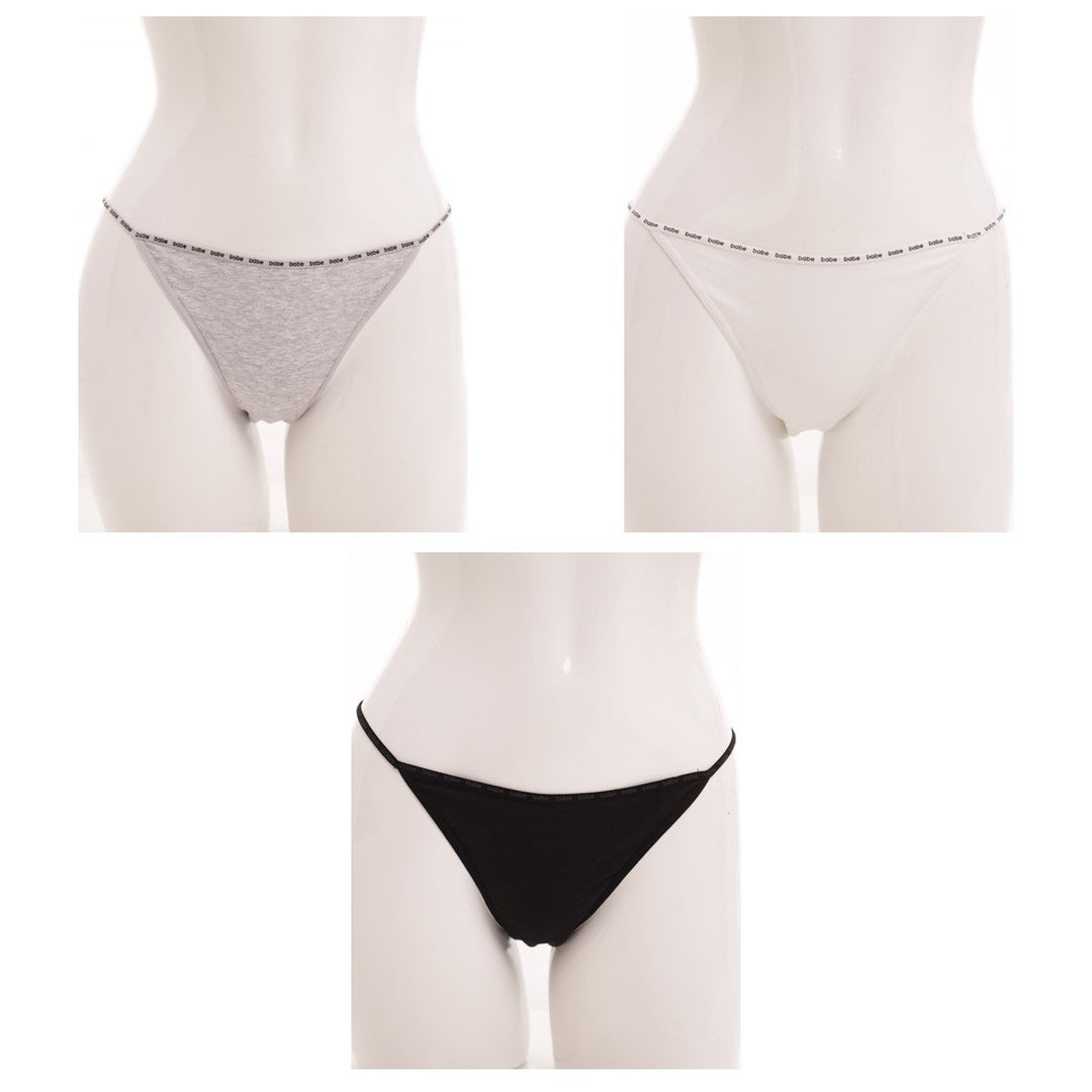 Ladies 3 Pack Cotton Lycra Tanga Panty