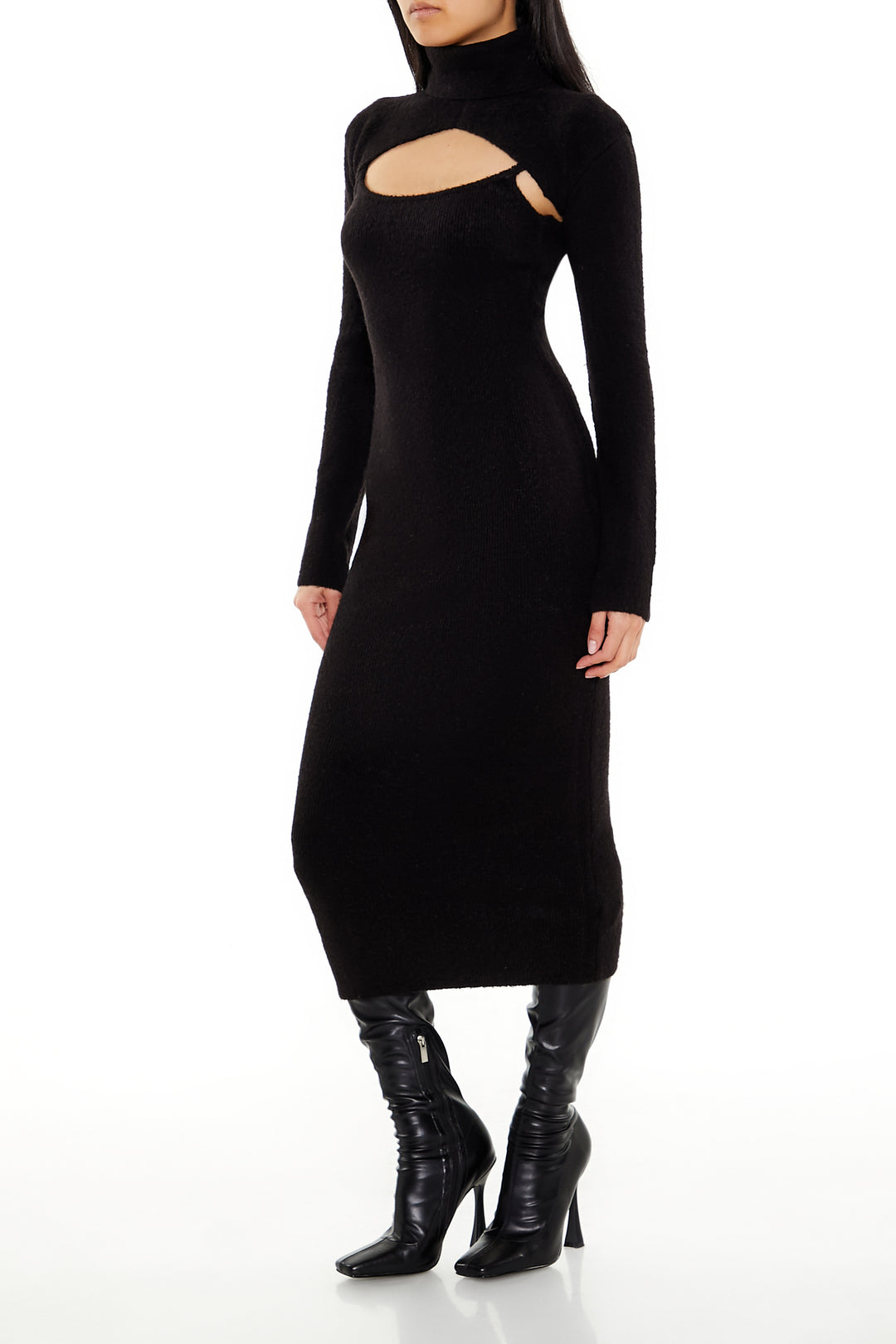Long Sleeve Bodycon Dress - Black