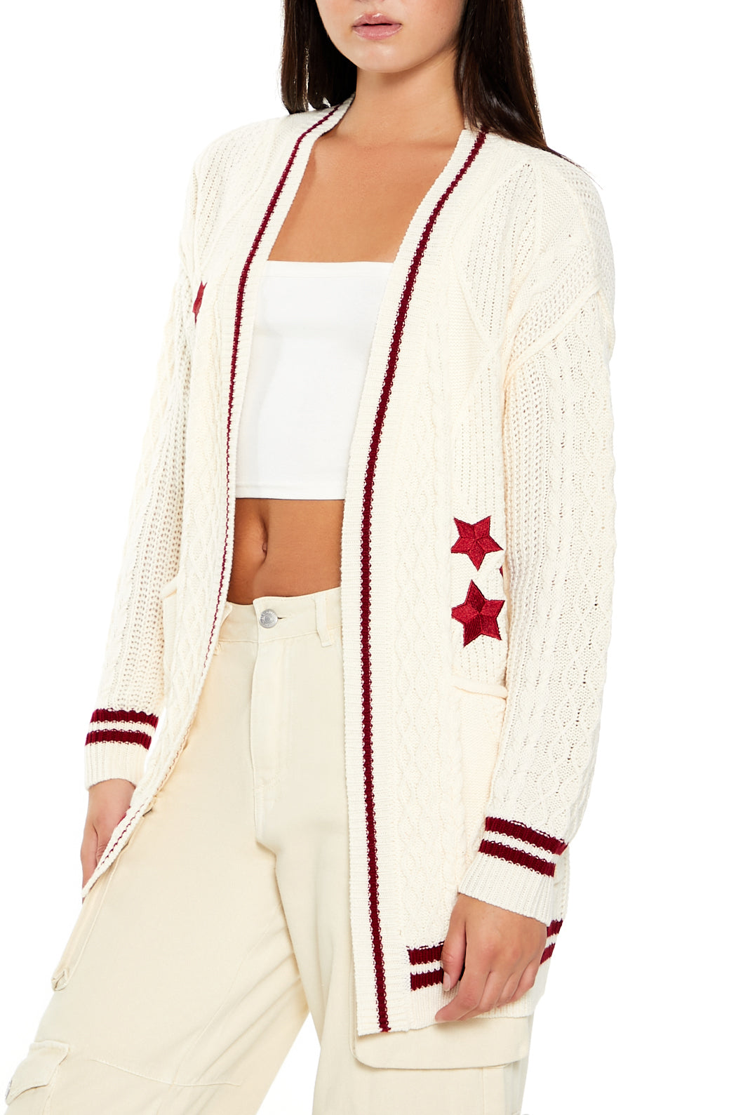 Long Sleeve Cardigan Sweater - Cream