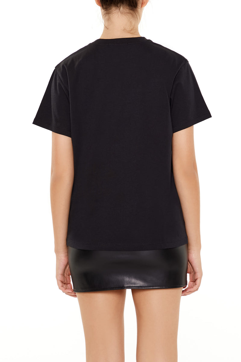 Studded Garage Oversized Graphic Tee - Black