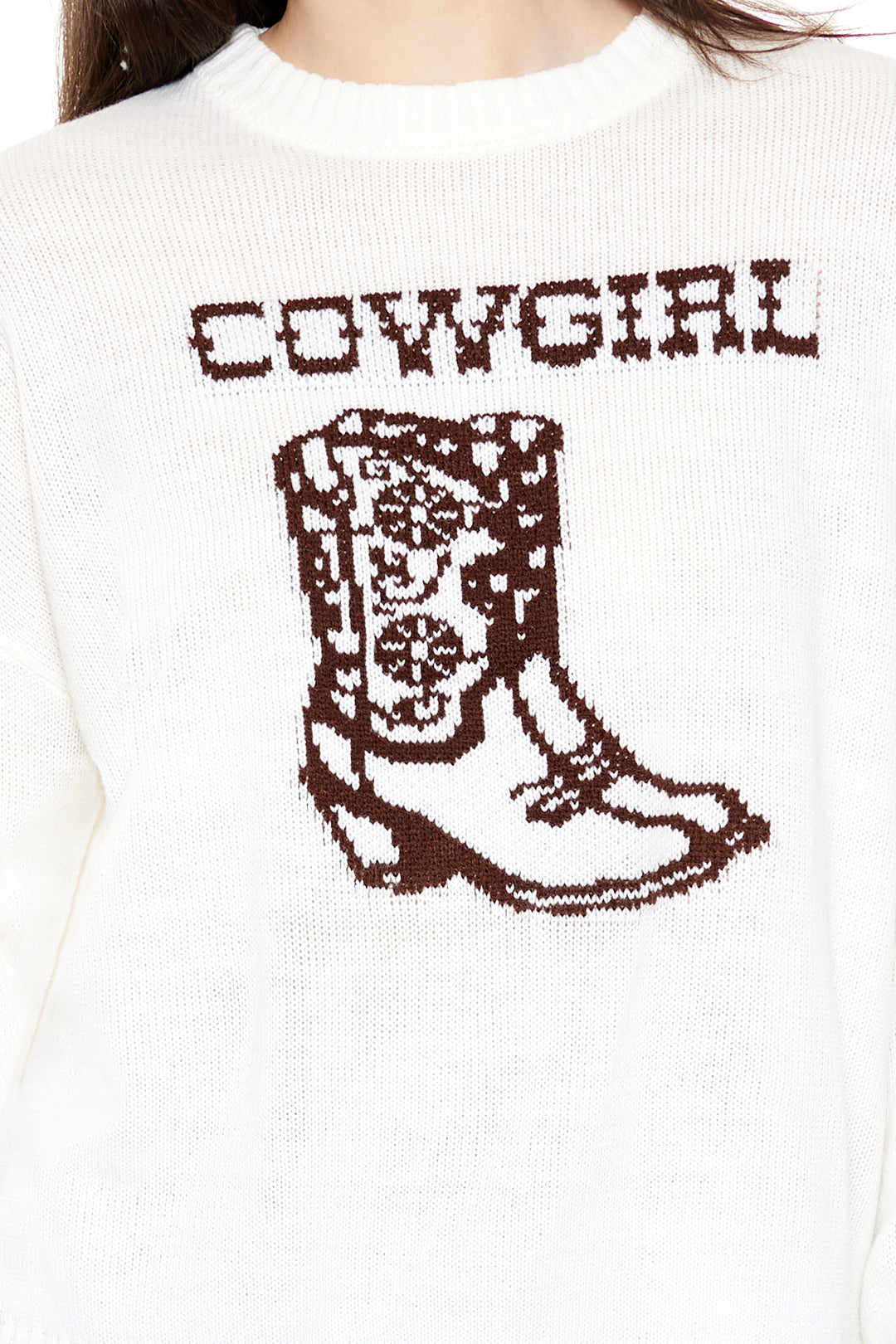 Cowgirl Graphic Sweater - White