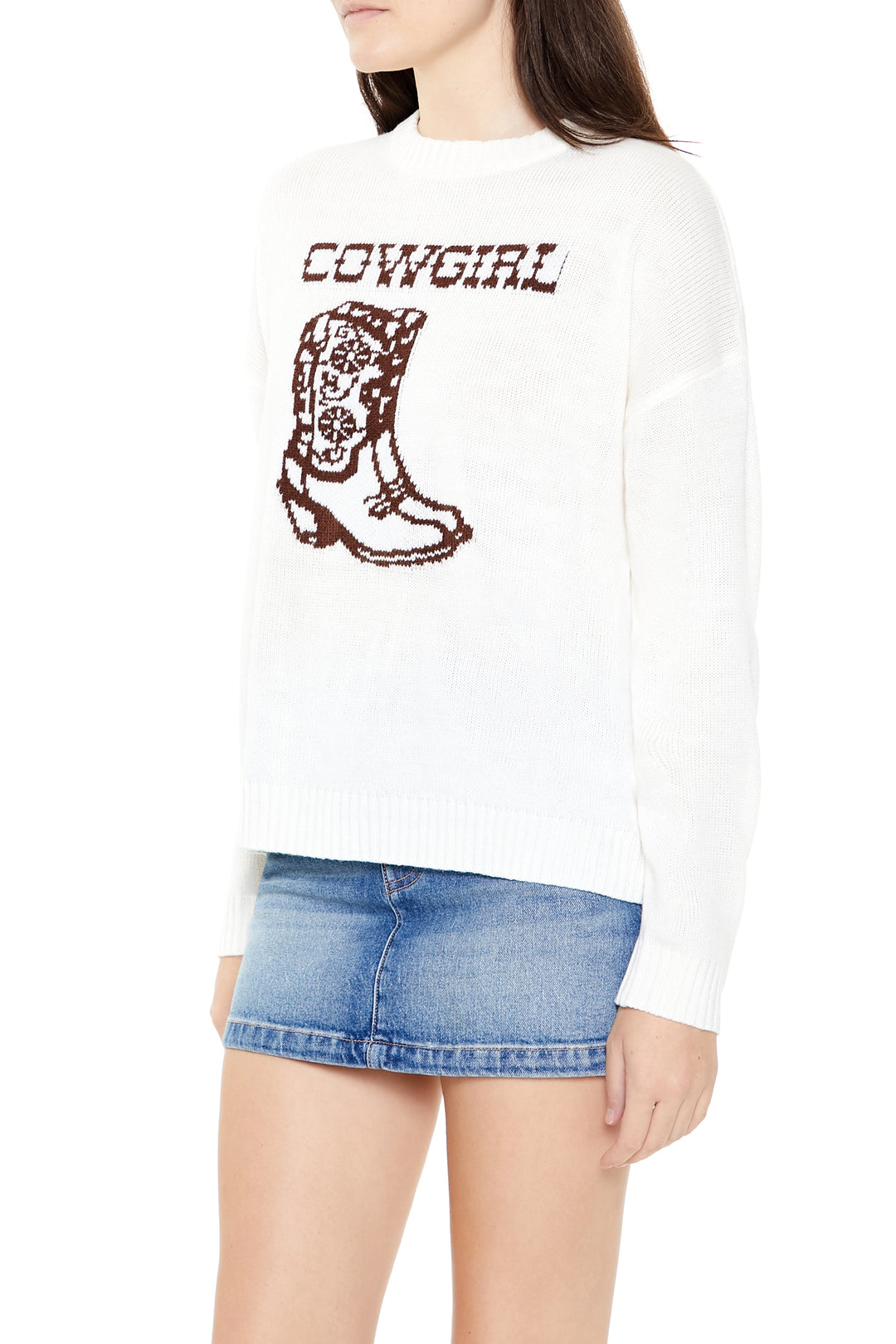 Cowgirl Graphic Sweater - White