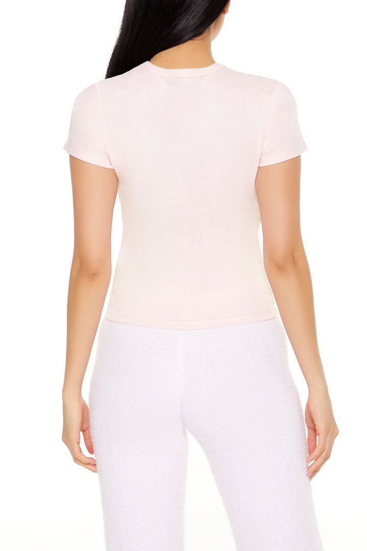 Polar Bear Graphic Baby Tee - Pink