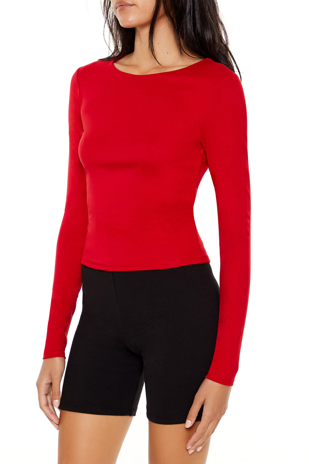 Long Sleeve Knit Shirt - Red