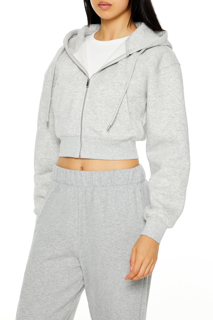 Long Sleeve Cropped Athletic Jacket - Grey