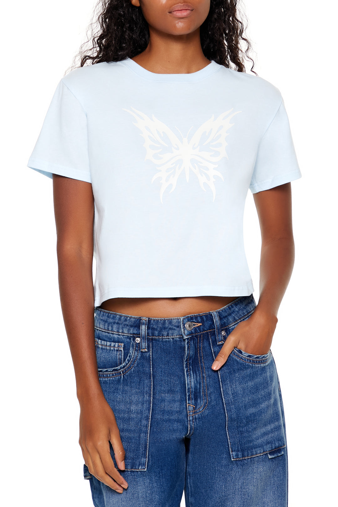 Short Sleeve Logo Baby Tee - Blue