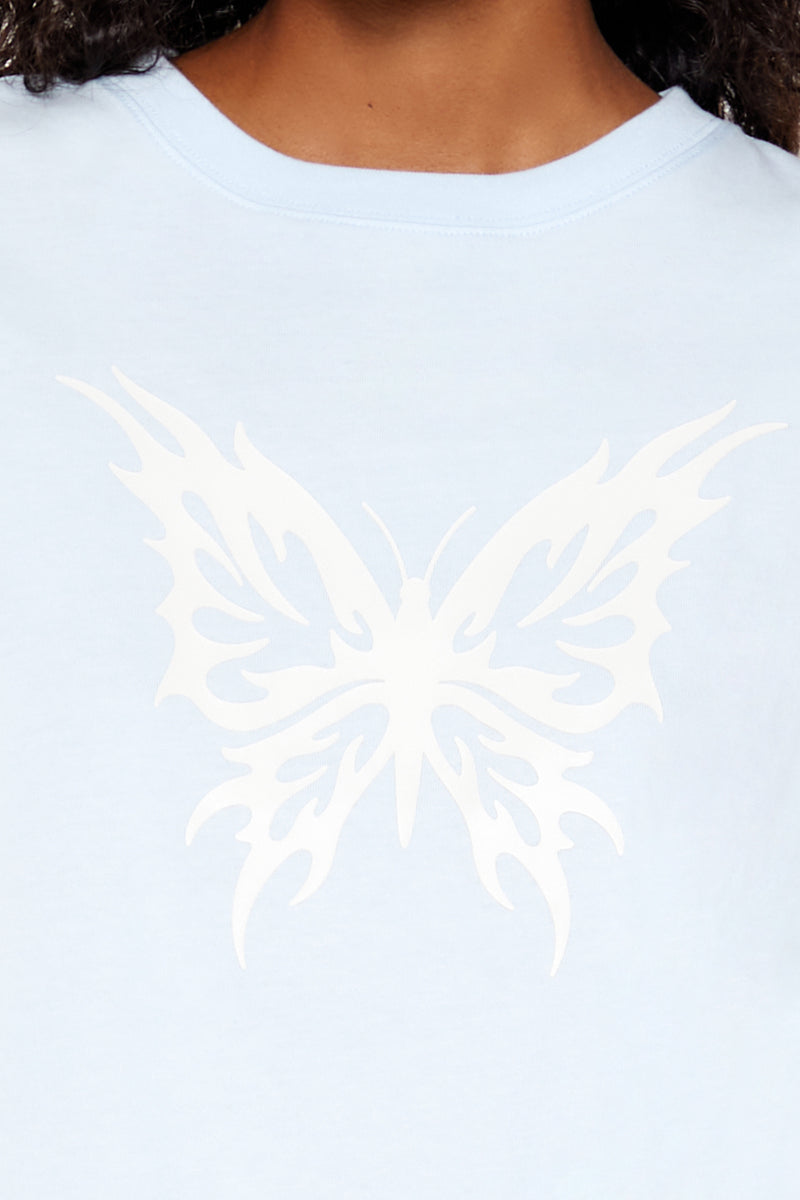 Short Sleeve Logo Baby Tee - Blue