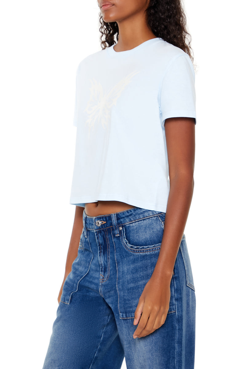 Short Sleeve Logo Baby Tee - Blue