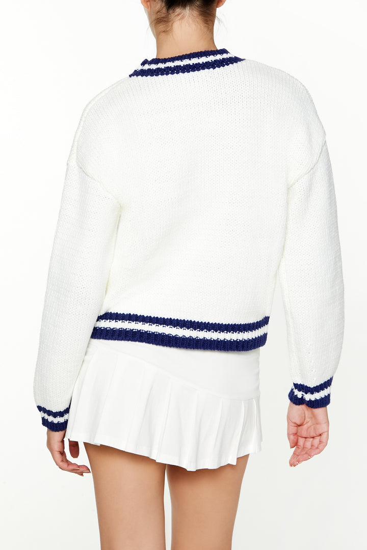 Regular Pullover - White/Blue