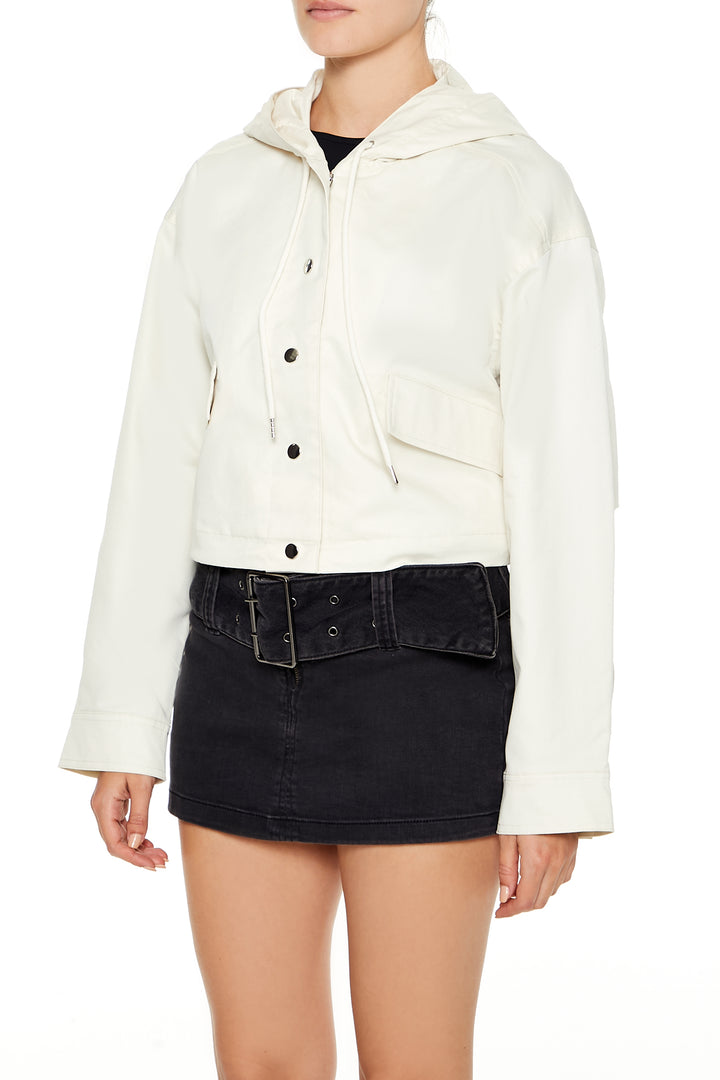 Cropped Bomber Jacket - Cream