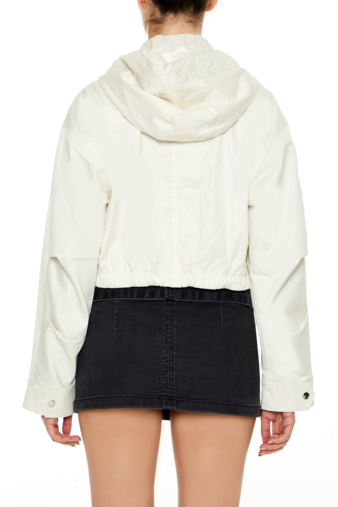 Cropped Bomber Jacket - Cream