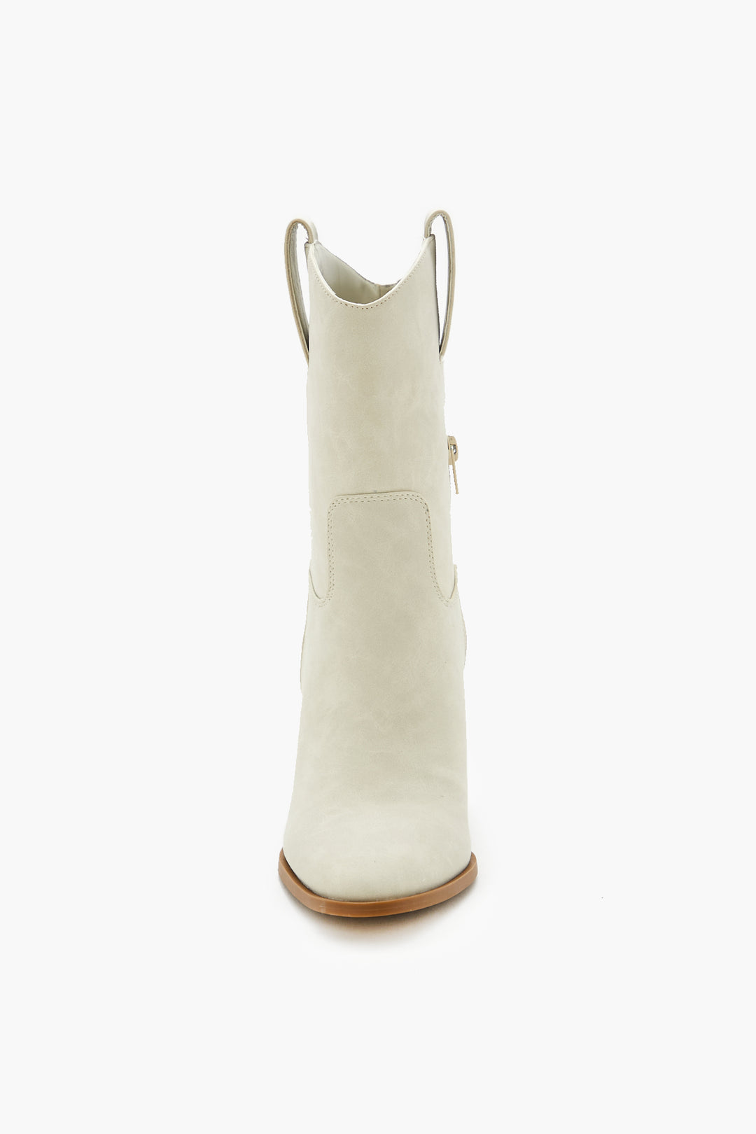 Block Heel Mid Shaft Boot - Taupe