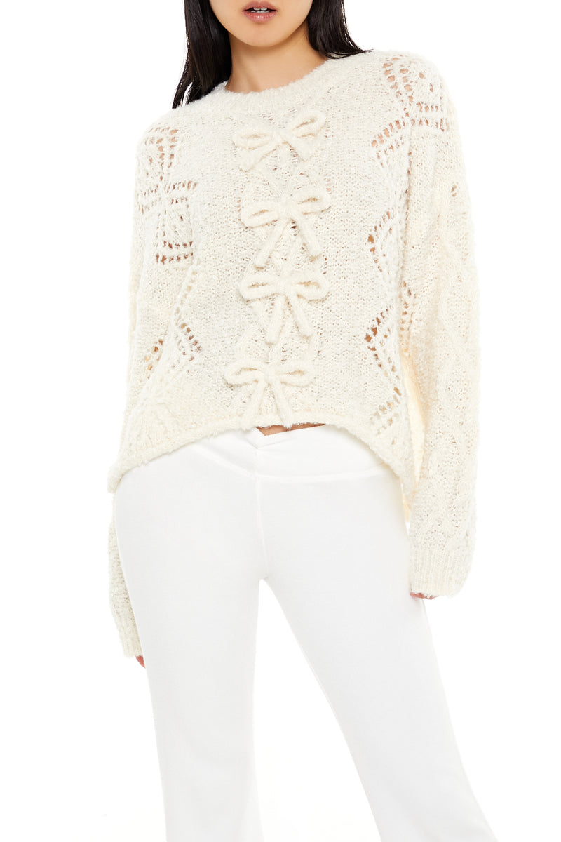 Pullover Bow Sweater - Cream