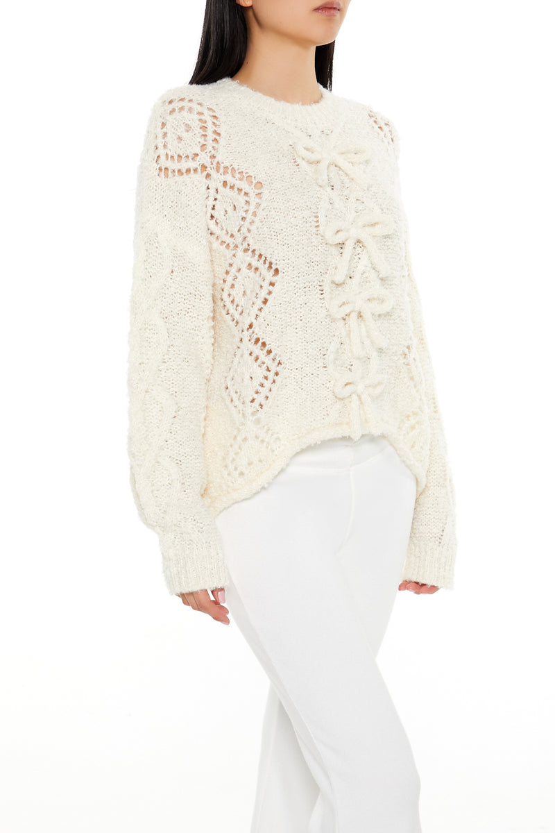 Pullover Bow Sweater - Cream