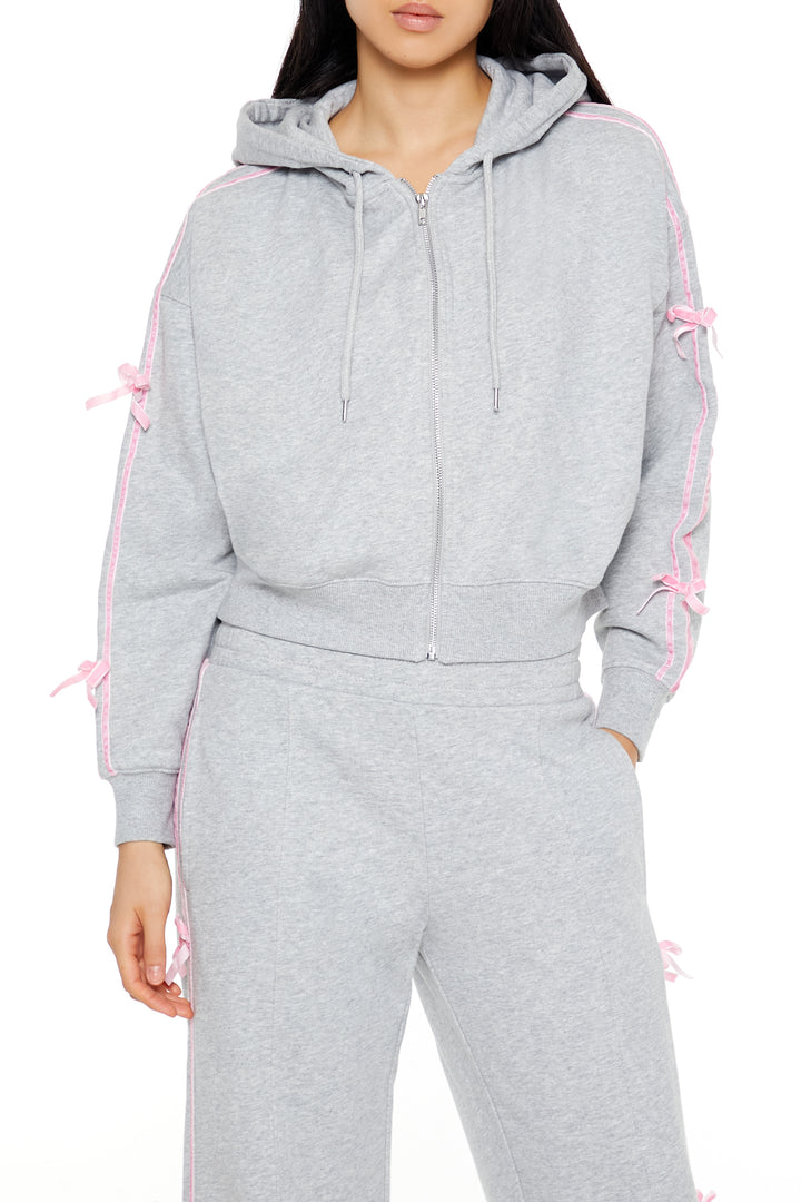 Long Sleeve Cropped Athletic Jacket - Grey