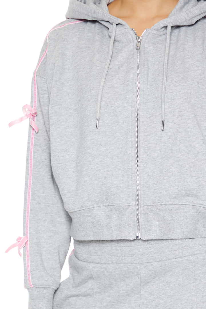 Long Sleeve Cropped Athletic Jacket - Grey