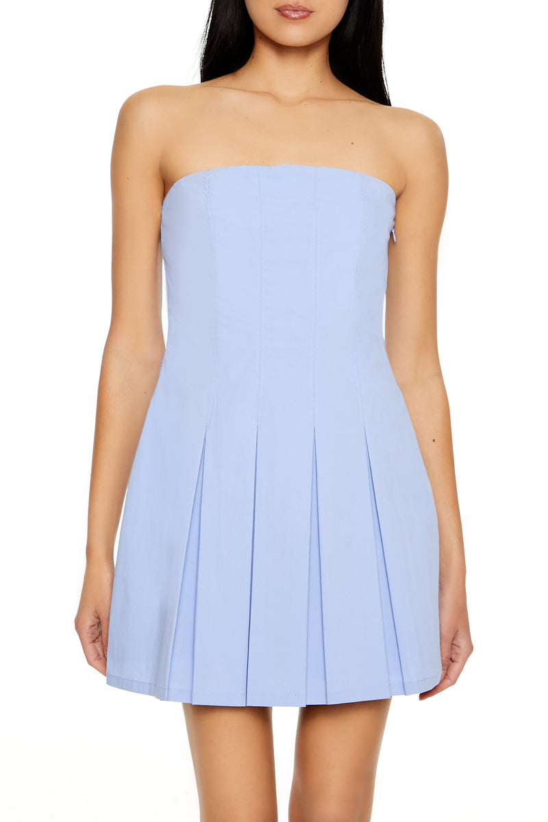 Fit & Flare Mini Length Tube Dress - Blue