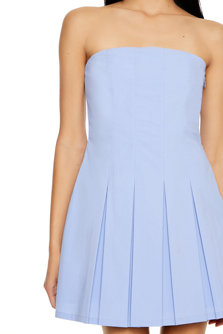 Fit & Flare Mini Length Tube Dress - Blue