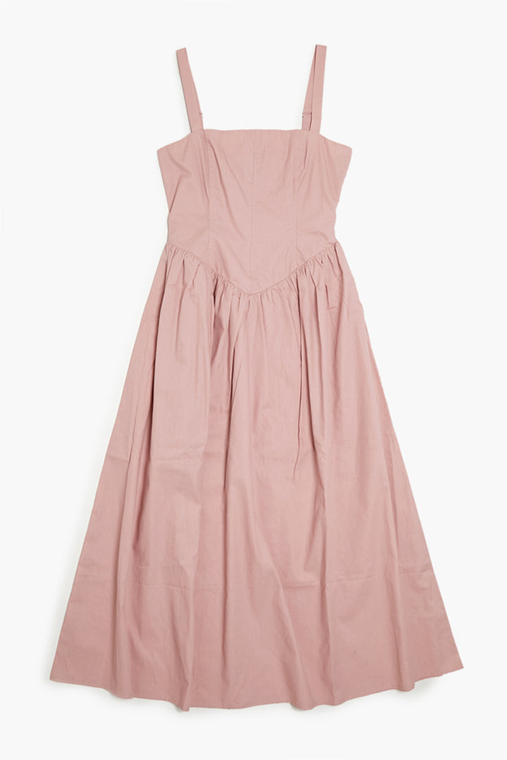 Sleeveless Drop Waist Midi Dress - Mauve