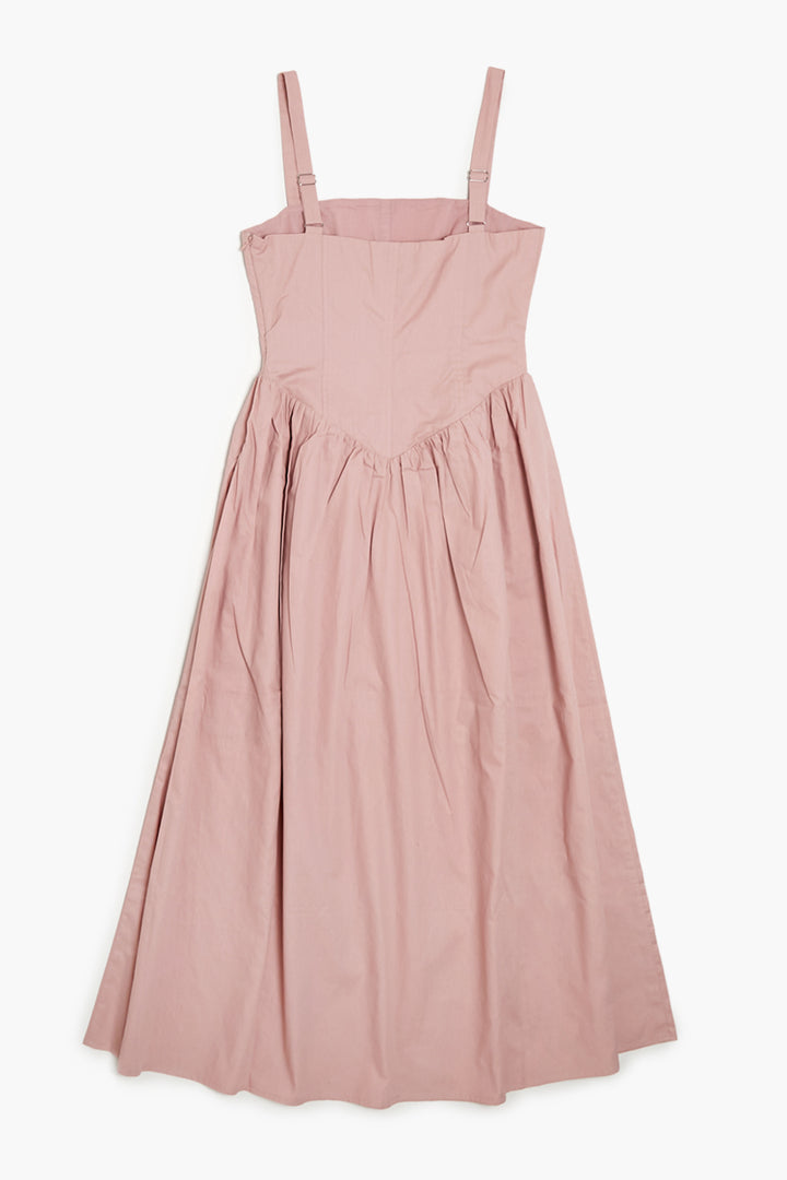 Sleeveless Drop Waist Midi Dress - Mauve