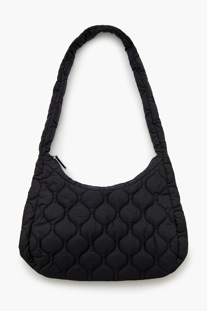 Quilted Tote Bag - Black