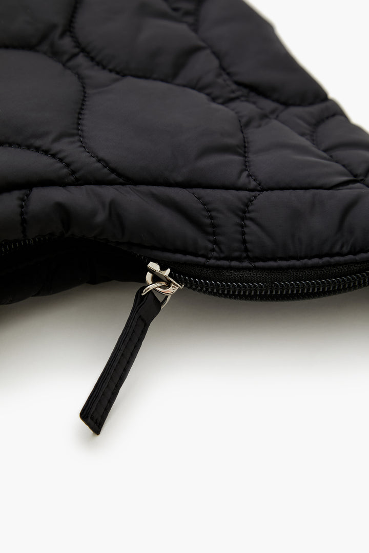 Quilted Tote Bag - Black