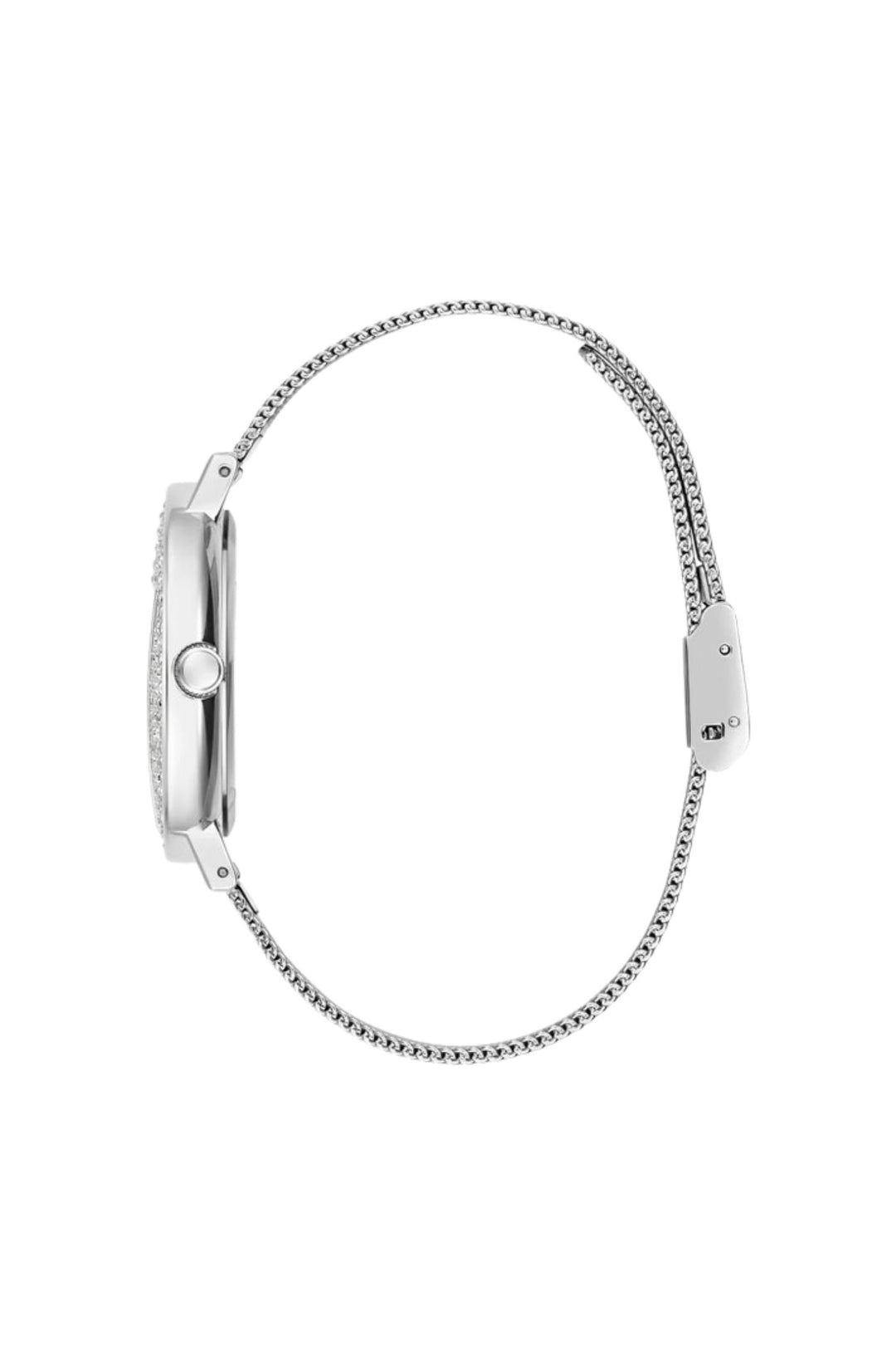 Silver Case With Crystals Sun Glitz Logo Dial Watch - Silver